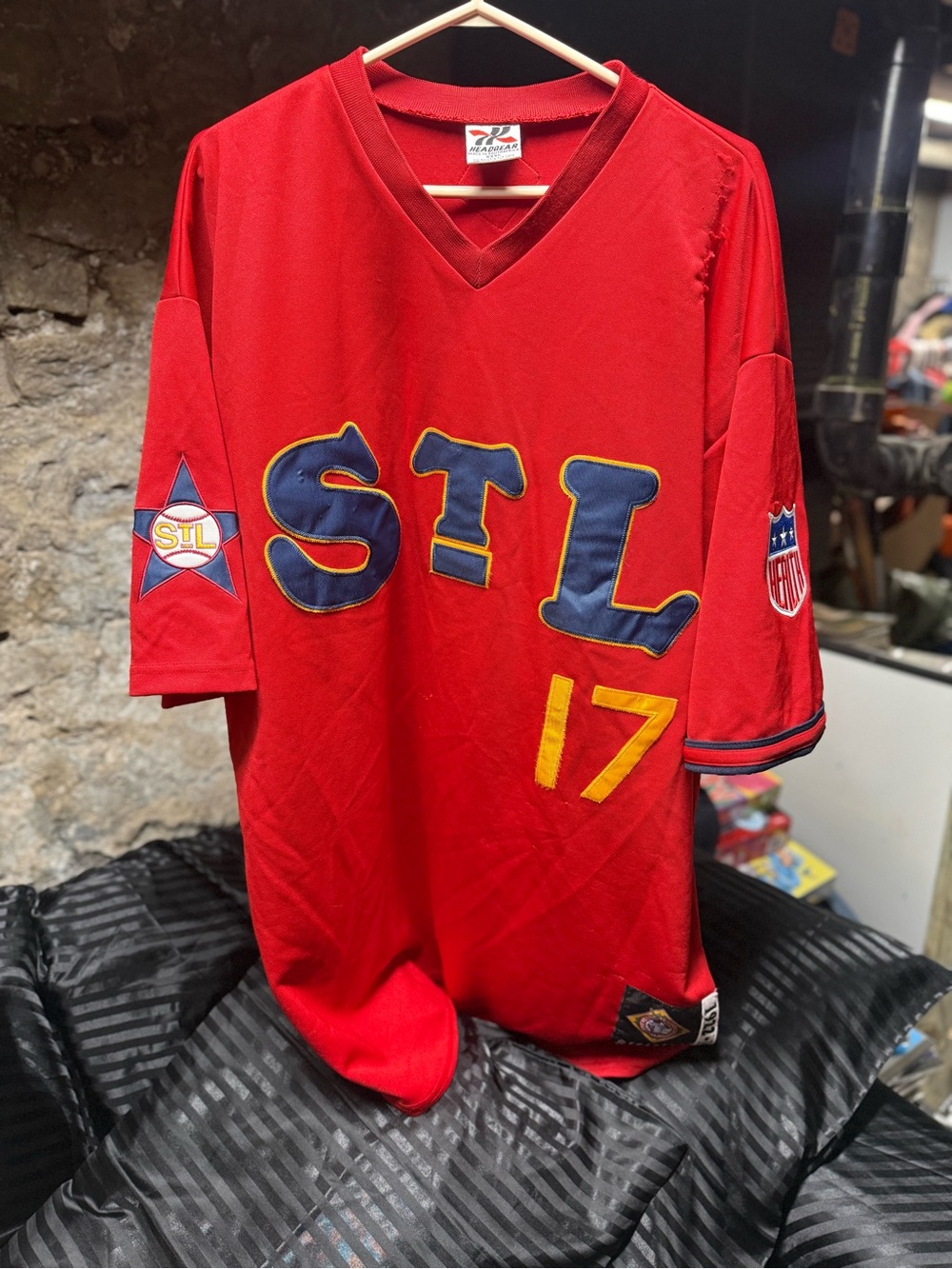 Vintage 90s St Louis Stars Negro League NLBM Jersey #17 XXXL Headgear